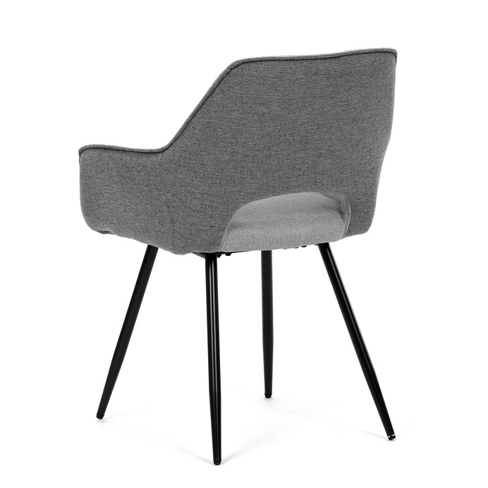 Jedálenská stolička BONY - strieborno-sivá látka, čierny kov