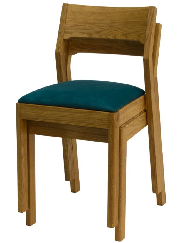 Jídelní židle ALEXA - masiv dub, čalouněný sedák, více barev Bradop