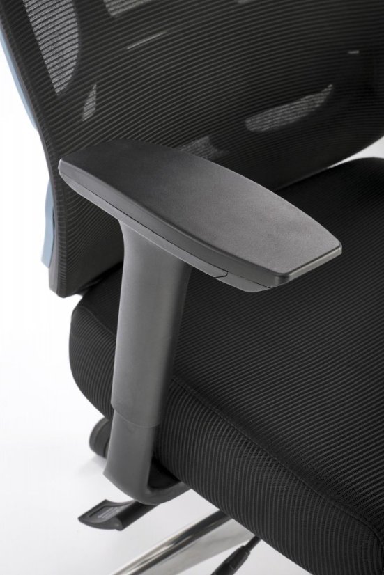 Kancelárska ergonomická stolička GILBERTO — kov, látka, sieť, čierna