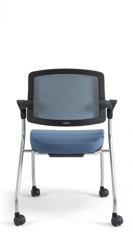 Konferenčná stolička na kolieskach Bestuhl U20 BLACK — viac farieb, stohovateľná - Farebné prevedenie U20 BLACK: Červená