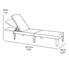Zahradní lehátko JAIPUR — umělý ratan, více barev