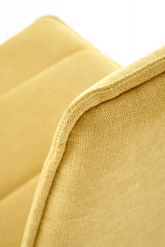 Jedálenská stolička PIRA — oceľ, látka, čierna / horčicová