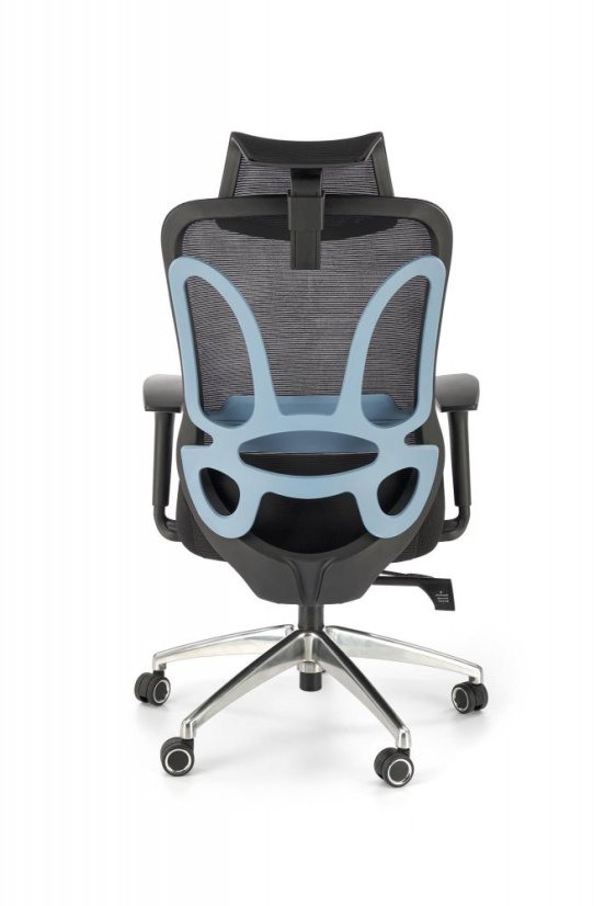 Kancelárska ergonomická stolička GILBERTO — kov, látka, sieť, čierna