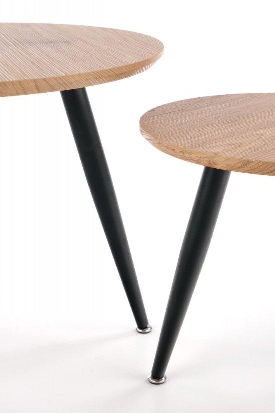 Set konferenčních stolků MENTONA 2 — zlatý dub / černá Halmar