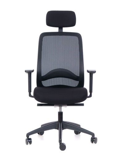 Kancelářská ergonomická židle Sego BARRA — síť, černá