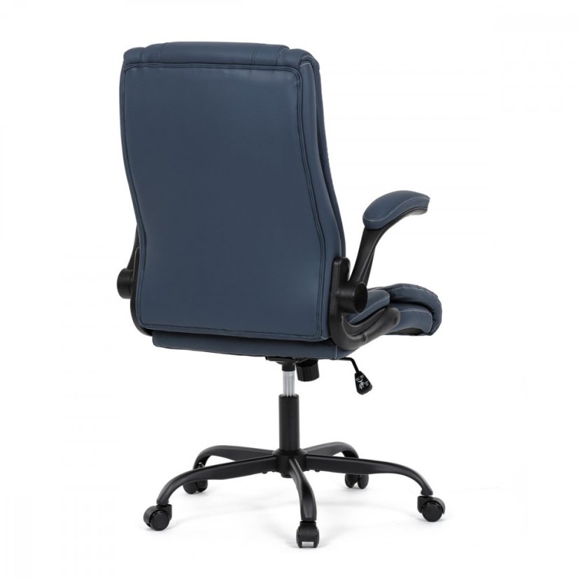 Kancelárske kreslo CYRUS — kov, ekokoža, modrá
