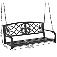 Zahradní houpačka ABEA — ocel, černá Kondela