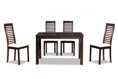 Jídelní set 1 + 4 v rustikálním stylu – wenge