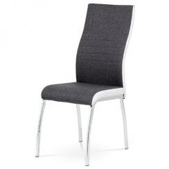 Jídelní židle POLARIS — kov, látka, šedá / bílá