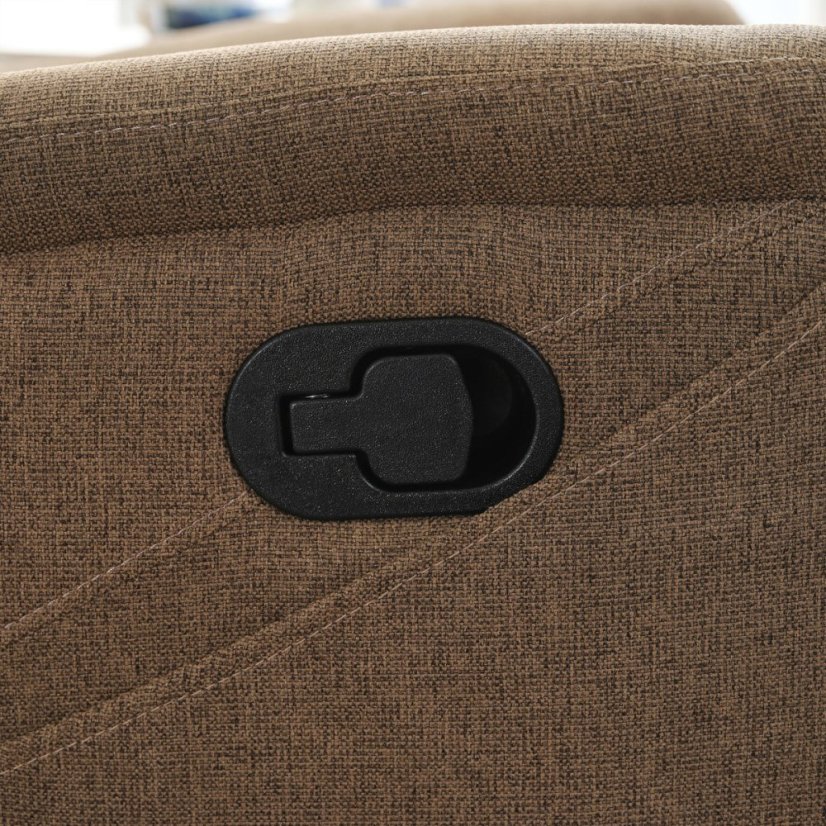 Relaxační polohovací křeslo MORRIS — látka, hnědá Autronic