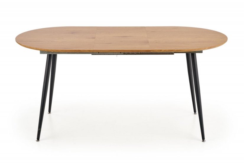 Jídelní kulatý rozkládací stůl COLORADO – 120x80x74 (+40) dub/kov, černý Halmar