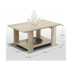 Konferenčný stôl DEREG — 80x48x39 cm, dub sonoma