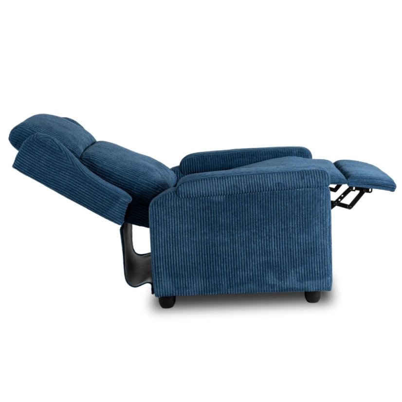 Elegantné modré kreslo SPENCER z manšestru