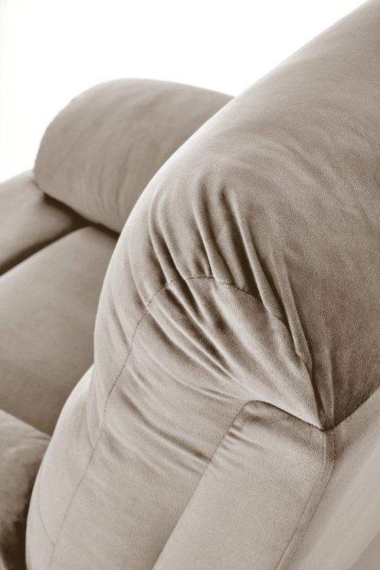 Relaxačné polohovacie kreslo DRAGER - zamatová látka, béžová