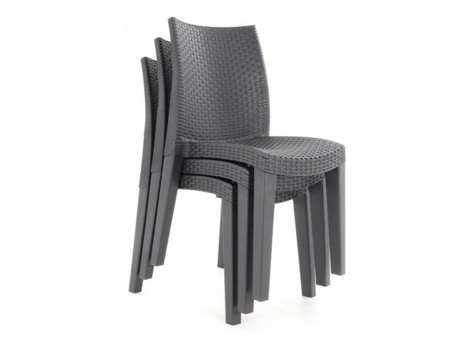 Zahradní židle SELMA — antracit, umělý ratan