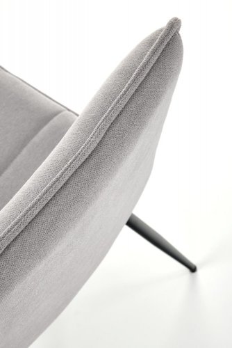 Jídelní židle PIRA — ocel, látka, černá / šedá