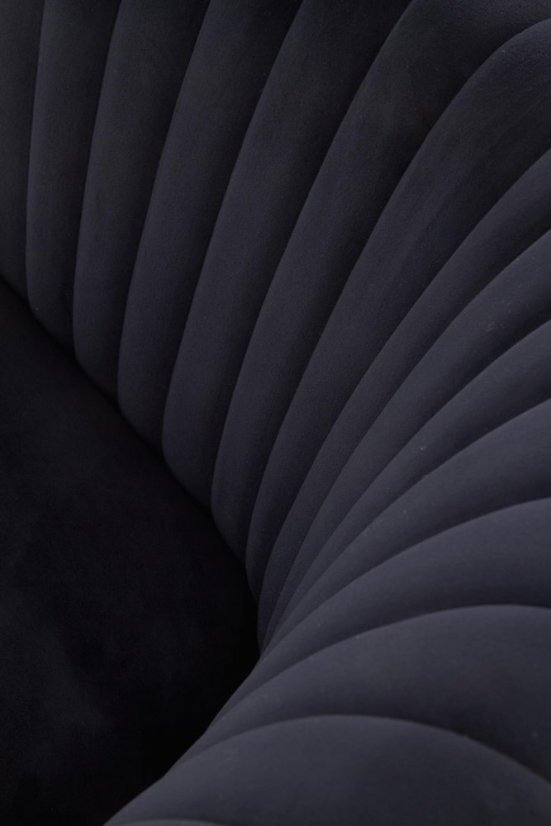 Designové křeslo CROWN — kov, látka, černé Halmar