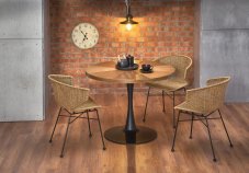 Jídelní kulatý stůl CARMELO –? 100x75, ořech, černý Halmar