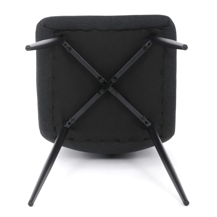 Jídelní židle FORMA – černá látka, černé kovové nohy Autronic