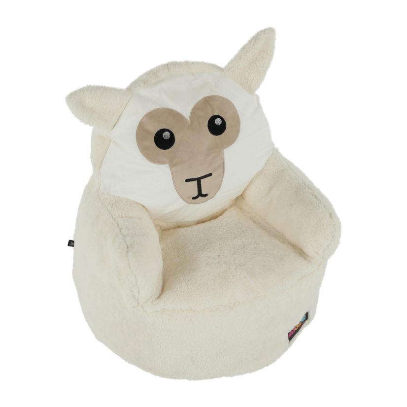 Detský sedací vak BABY s ovečkou — 55×50, biela/smotanová