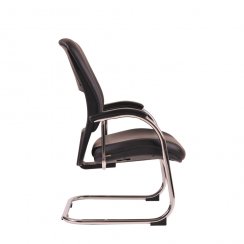 Konferenčná stolička Office Pro VAPOR MEETING - pravá hovädzia koža, chróm