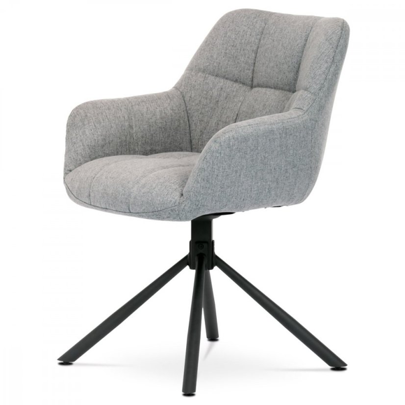 Jídelní křeslo MEGARA — kov, látka, světle šedá Autronic