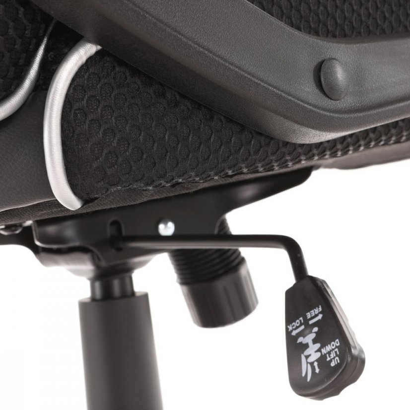 Herné kreslo LANCER — látka, ekokoža, čierna / biela