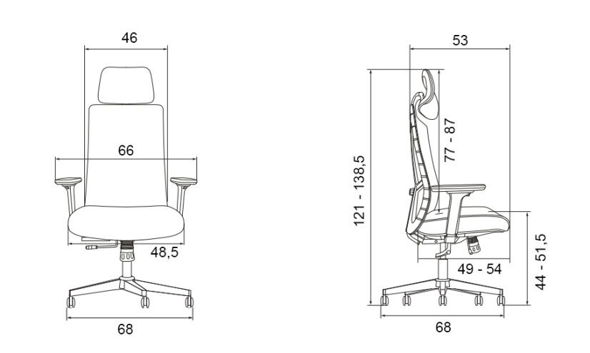Kancelářská ergonomická židle RUBEN — látka / síť, černá, nosnost 150 kg