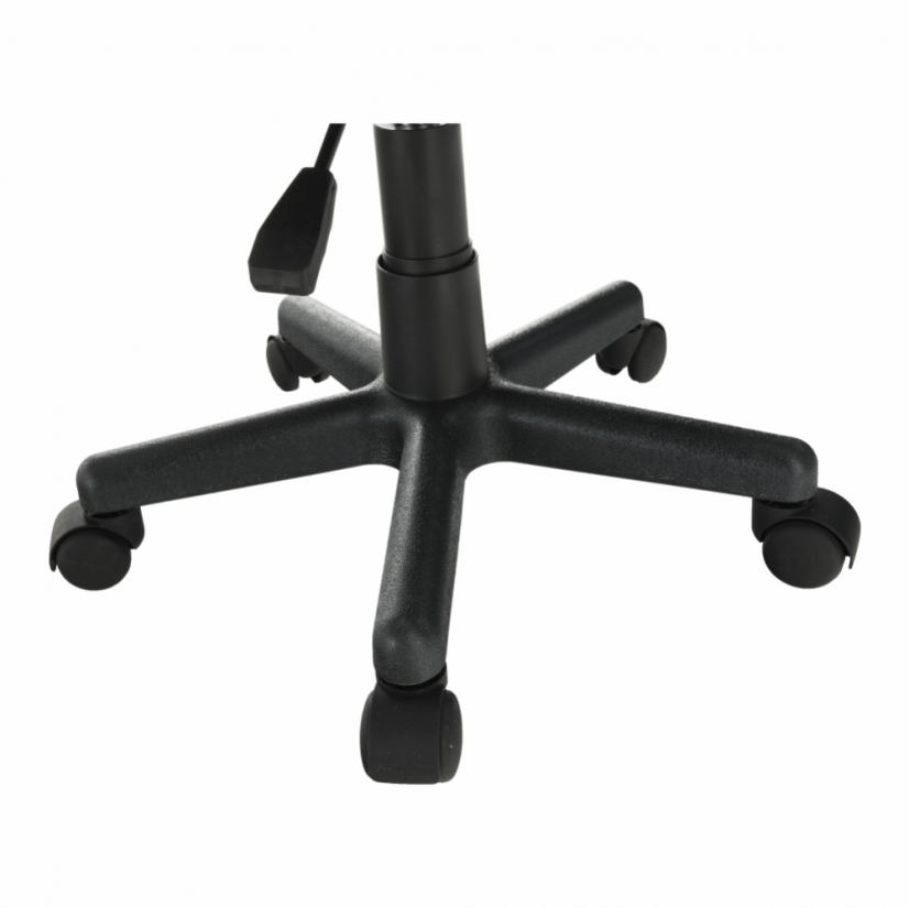 Dětská otočná židle na kolečkách MESH – plast, bez područek, šedá/černá Kondela