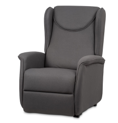 TV křeslo ušák MARLON s elektrickým polohováním — šedá látka, 2 motory, nosnost 140 kg Autronic