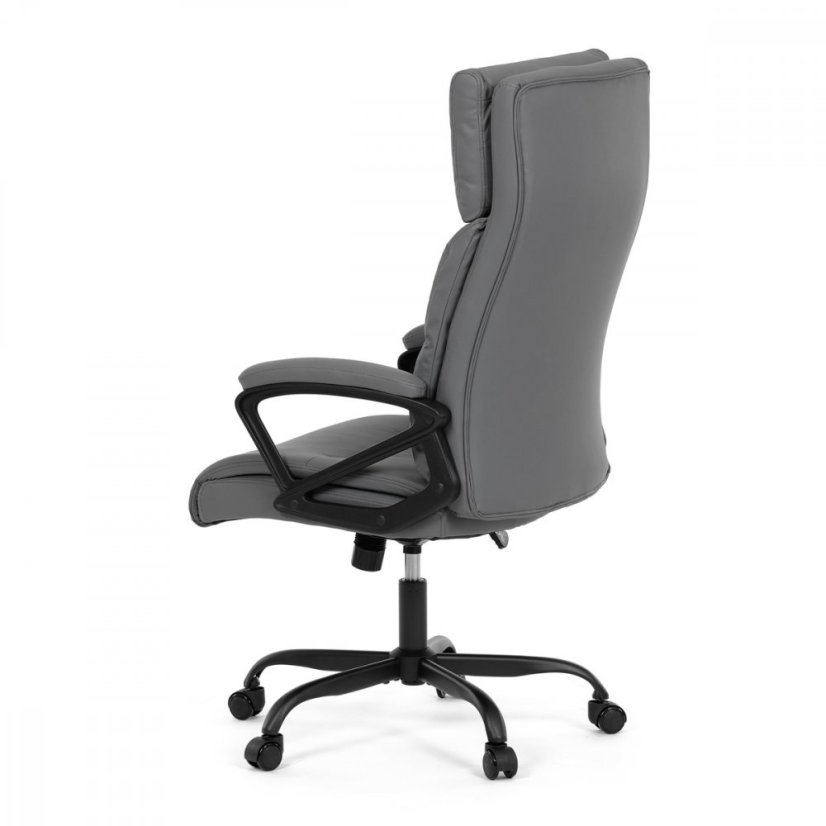 Kancelářské křeslo HOLMES — kov, ekokůže, šedá Autronic