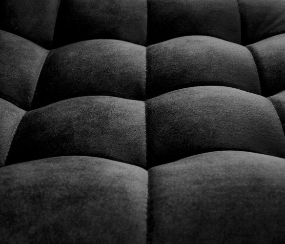 Barová židle DREY – kov, látka, černá