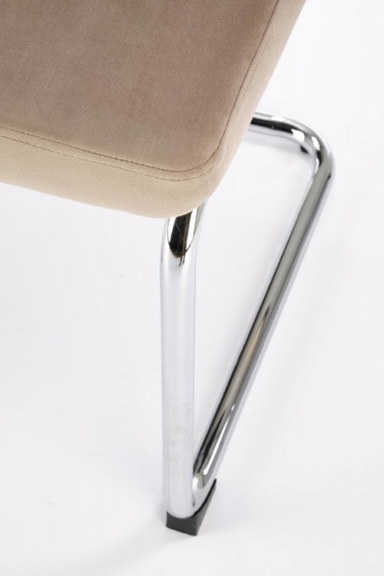 Jedálenská stolička ROSTAM — kov, látka, prírodný ratan, béžová