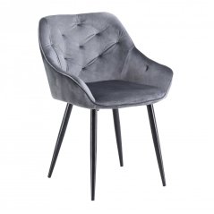Jedálenské kreslo XARA - látka, oceľ, čierna / šedá