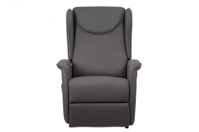 TV křeslo ušák MARLON s elektrickým polohováním — šedá látka, 2 motory, nosnost 140 kg Autronic