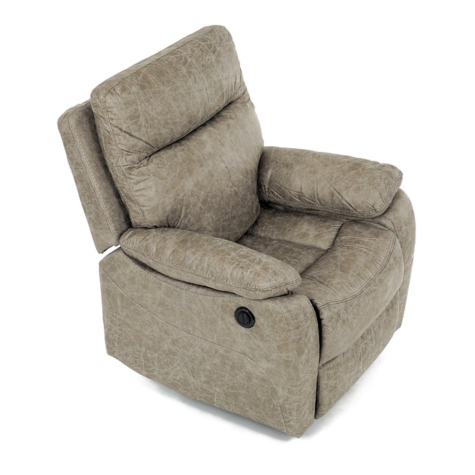 TV křeslo CHRISTOF s elektrickým polohováním — látka vintage, lanýžová Autronic