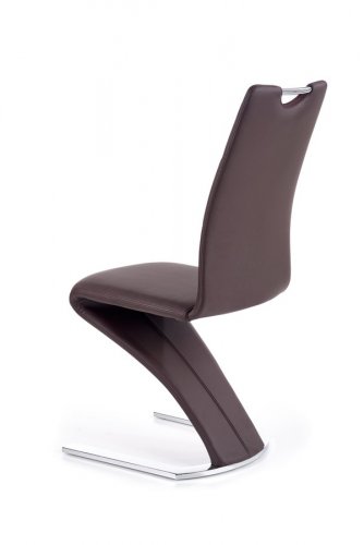 Jídelní židle IRVINE II –⁠ PU kůže/kov, hnědá