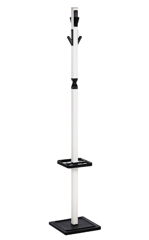 Kovový vešiak SPACE — kov, biely lak, plastové doplnky