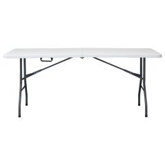 Zahradní stůl ALBIT – bílá, kov, plast Autronic