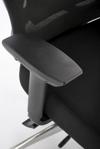 Kancelářská ergonomická židle GILBERTO — kov, látka, síť, černá