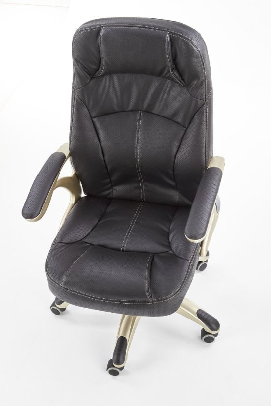 Kancelárske kreslo CARLOS – ekokoža, čierna, nosnosť 130 kg