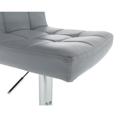 Barová stolička KANDY NEW — ekokoža šedá/chróm