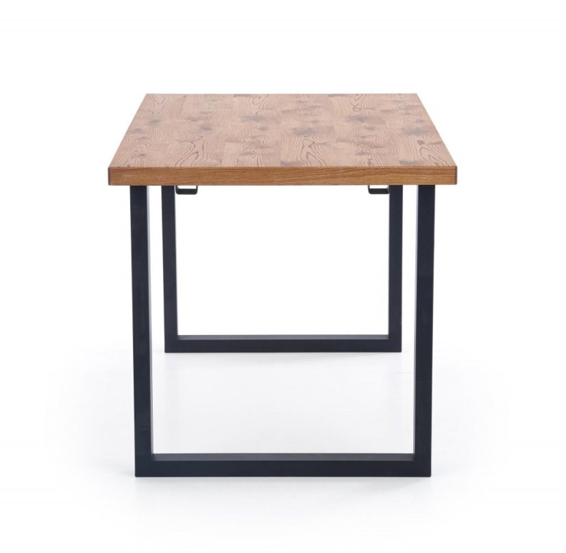 Jídelní rozkládací stůl HORUS –? 126x80x76 (+80), dub, černý Halmar