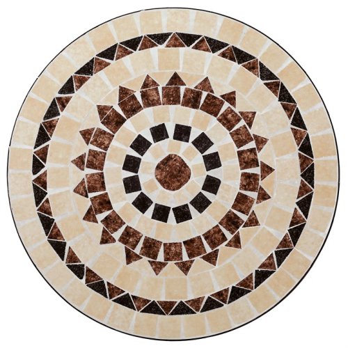 Zahradní set, stůl + 2 židle  MOSAICA –⁠⁠⁠⁠⁠⁠ keramická mozaika, černý matný lak