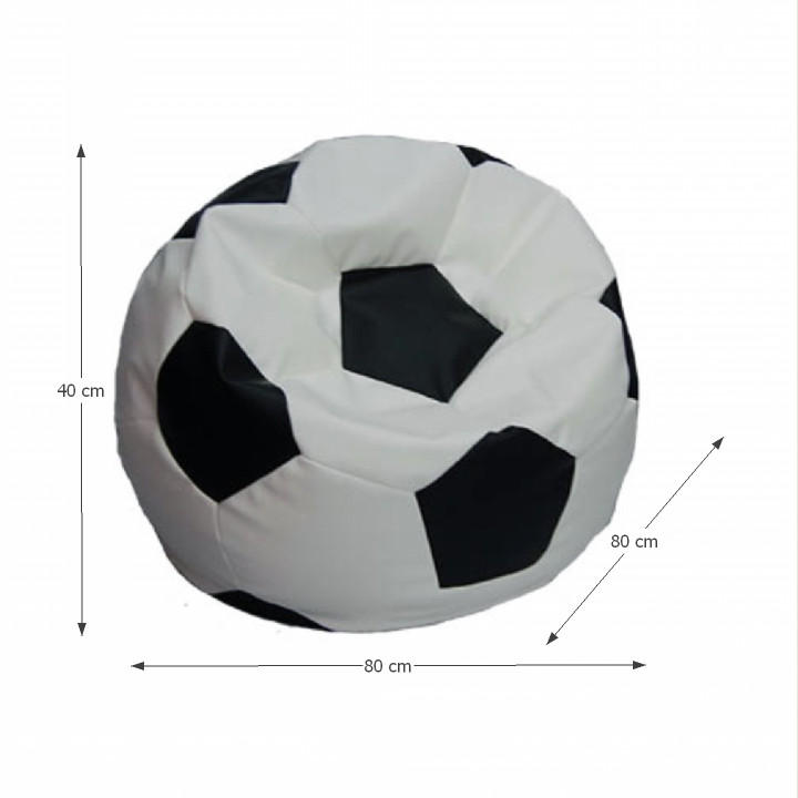 Sedací vak MÍČ— PU kůže, bílá/černá Kondela