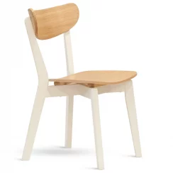 Dřevěná jídelní židle NICO – masiv, dub / bílá