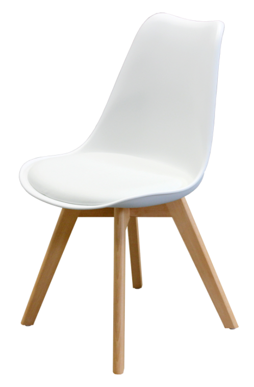 Levně Jídelní židle QUATRO – plast, masiv buk/plast, bílá