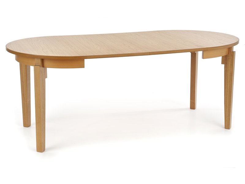 Jídelní kulatý rozkládací stůl SORBUS –⁠ 100x100x77 (+100) medový dub