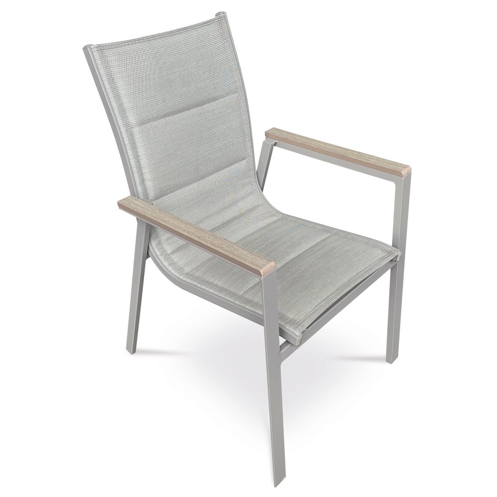 Zahradní židle ZEDRA – hliník, síťovina, více barev Šedá