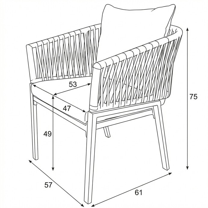 Zahradní křesílko WEAVE – šedé z kovu a polyretanu, Autronic (obrázek 15)